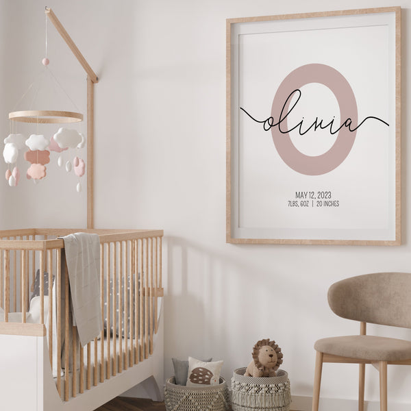 Personalised Baby Name Wall Art | Name Wall Art For Nursery | Ollie + Hank