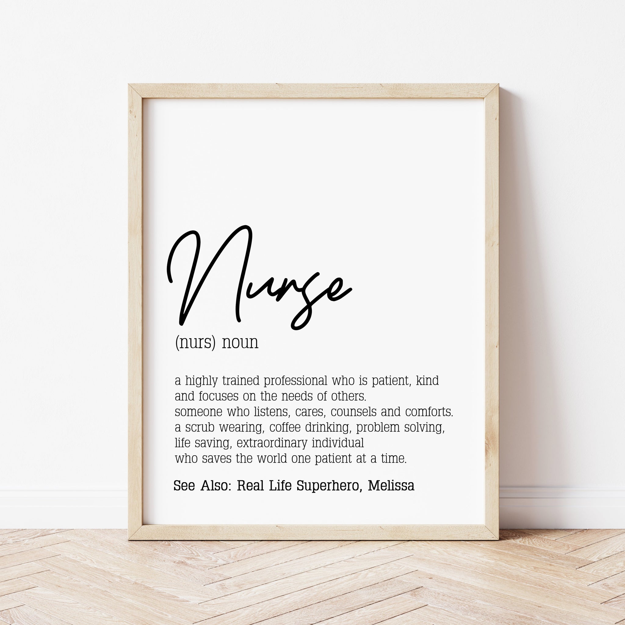 Nurse Thank You Gifts | Nurse Definition Print  | Ollie + Hank
