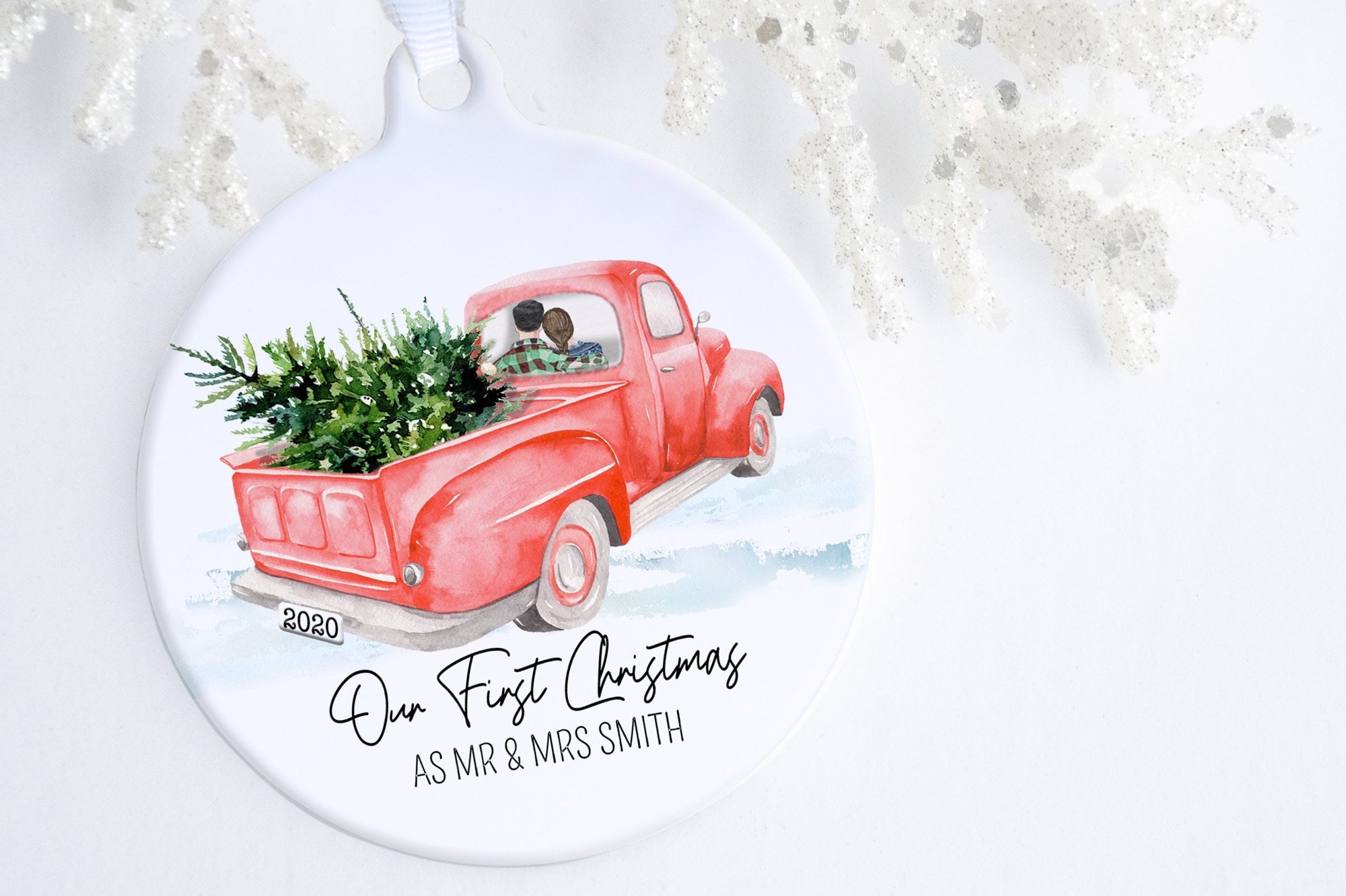 Ornament For First Christmas Married | Red Truck Ornament | Ollie + Hank