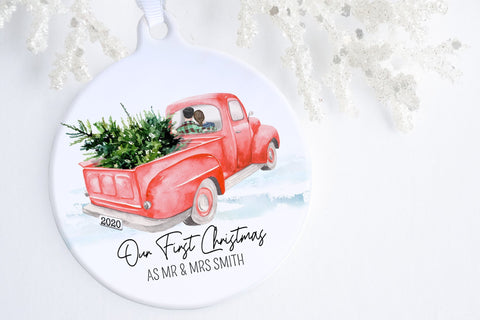 Ornament For First Christmas Married | Red Truck Ornament | Ollie + Hank