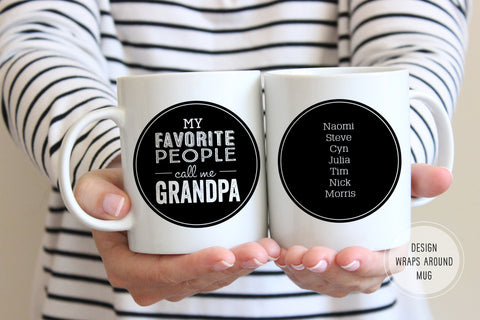 Personalized Grandpa Gift | My Favorite People Call Me Grandpa Mug | Ollie + Hank