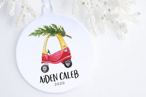 Personalized Christmas Ornaments Baby First | Little Red Car Ornament | Ollie + Hank