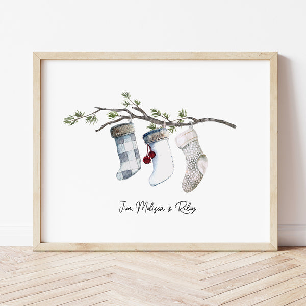 Christmas Gift For Family Ideas | Personalized Family Christmas Stockings Print 