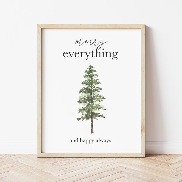 Printable Christmas Wall Art | Merry Everything Print | Ollie + Hank