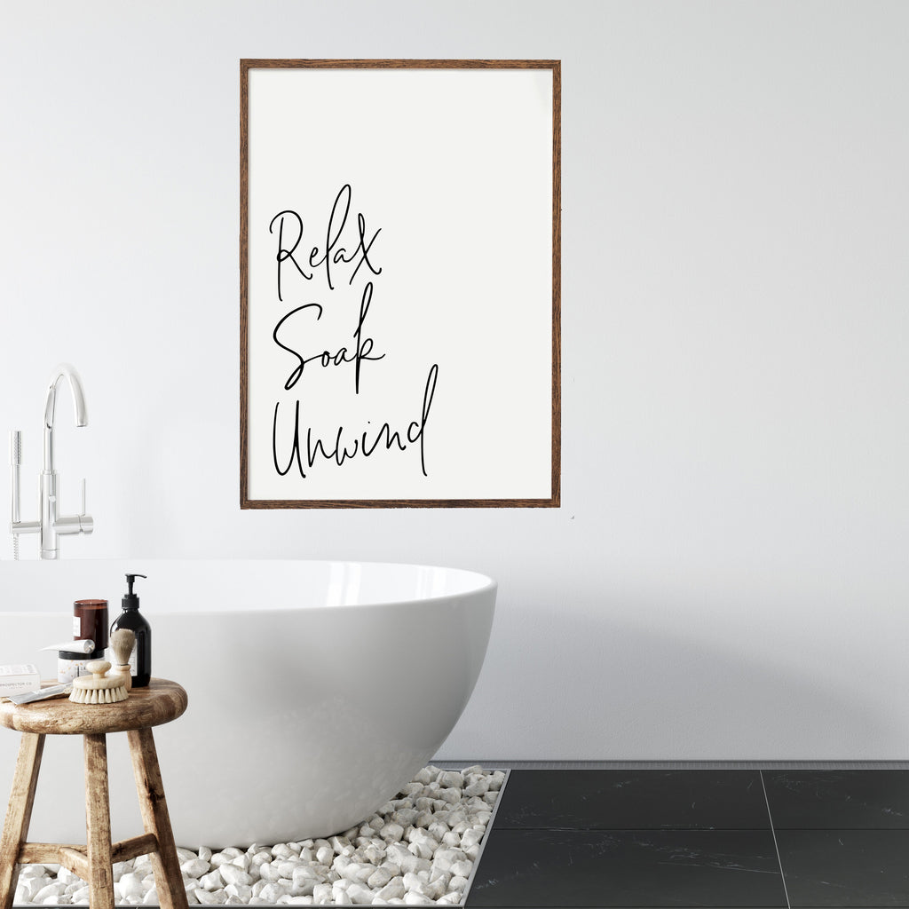 Relax Bathroom Sign Printable Bathroom Wall Art Renew, Relax,