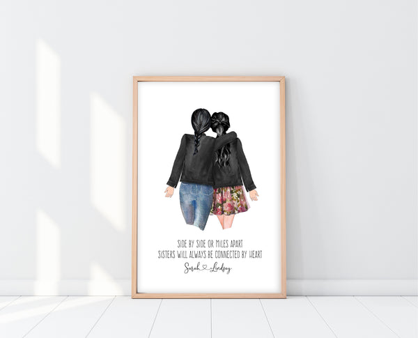 Sister Gift For Birthday | Two Sisters Print | Ollie + Hank