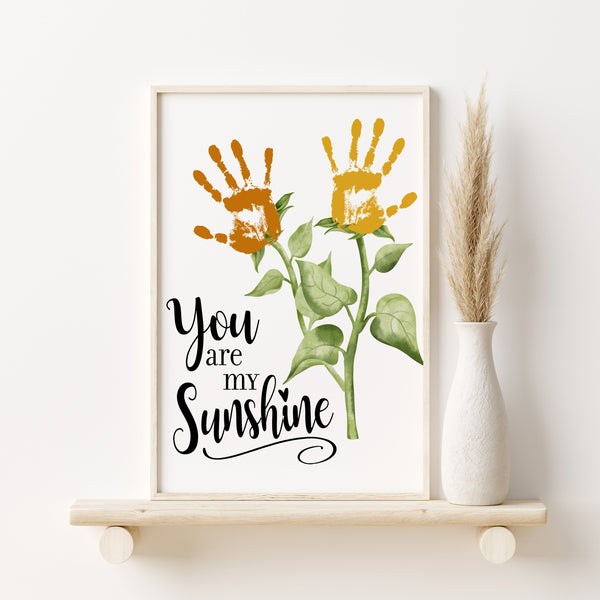 Sunflower Handprint Art | You Are My Sunshine Handprint Craft | Ollie + Hank