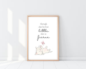 Thought She Be But Little She Be Fierce Wall Art | Ollie + Hank