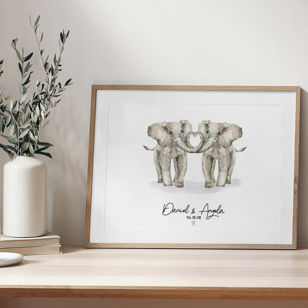 Valentine Gift For Your Girlfriend | Elephant Love Print | Ollie + Hank