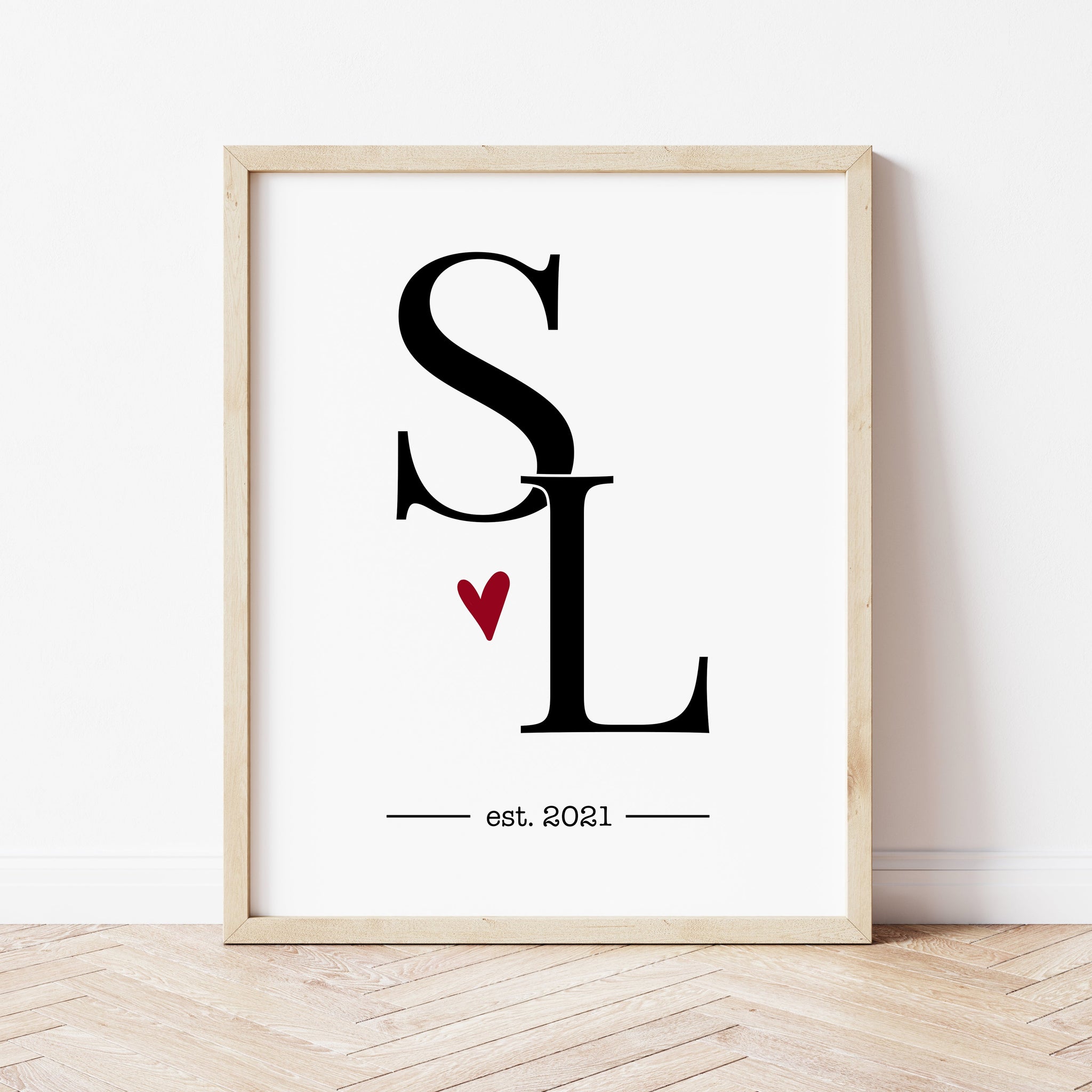 Valentine's Day Gift For Girlfriend | Couples Initial Print | Ollie + Hank