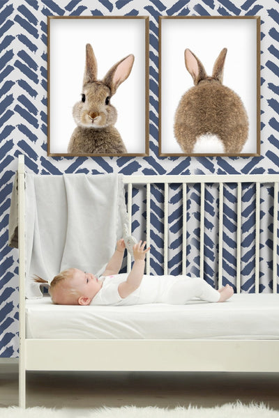 Woodland Nursery Wall Decor | PeekABoo Bunny Print Set | Ollie + Hank